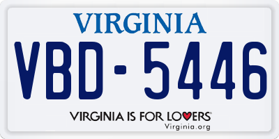 VA license plate VBD5446