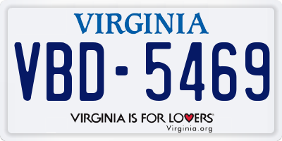 VA license plate VBD5469