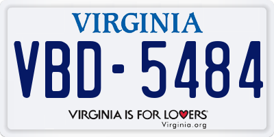 VA license plate VBD5484