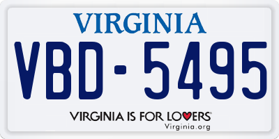 VA license plate VBD5495