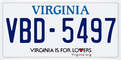 VA license plate VBD5497