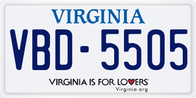 VA license plate VBD5505