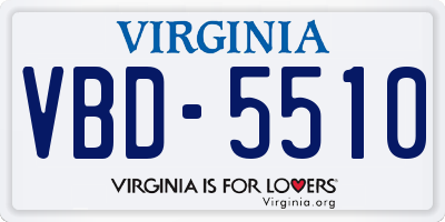 VA license plate VBD5510