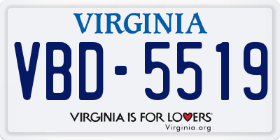 VA license plate VBD5519