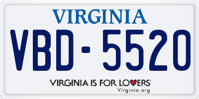 VA license plate VBD5520