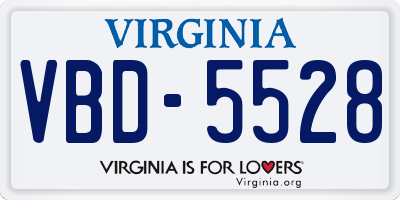 VA license plate VBD5528