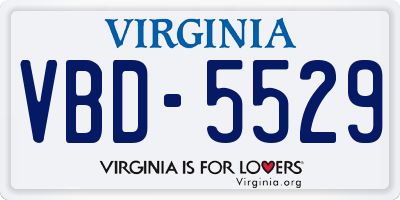 VA license plate VBD5529