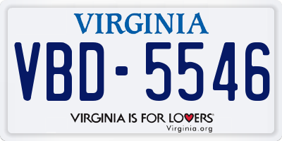 VA license plate VBD5546