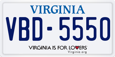 VA license plate VBD5550