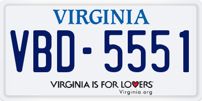 VA license plate VBD5551
