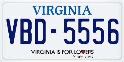 VA license plate VBD5556