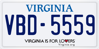 VA license plate VBD5559