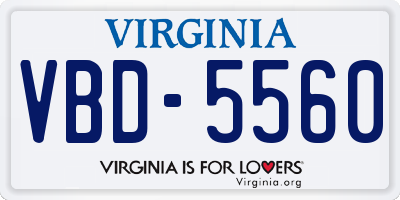 VA license plate VBD5560