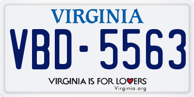 VA license plate VBD5563