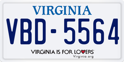 VA license plate VBD5564