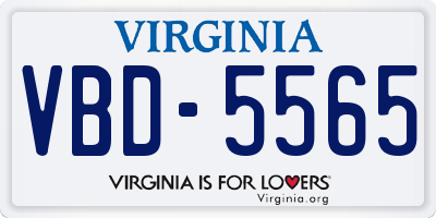 VA license plate VBD5565