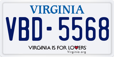 VA license plate VBD5568