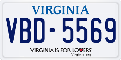 VA license plate VBD5569