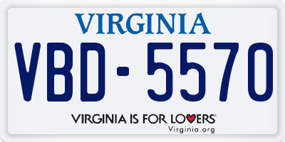 VA license plate VBD5570