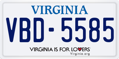 VA license plate VBD5585