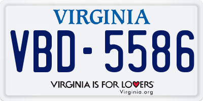 VA license plate VBD5586
