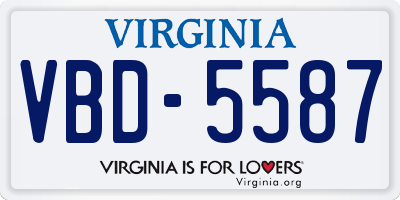VA license plate VBD5587