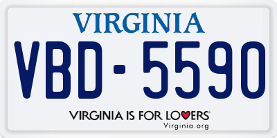VA license plate VBD5590