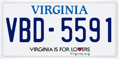 VA license plate VBD5591