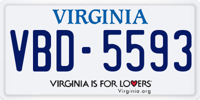 VA license plate VBD5593