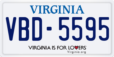 VA license plate VBD5595