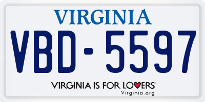 VA license plate VBD5597