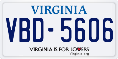 VA license plate VBD5606