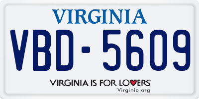 VA license plate VBD5609