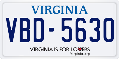VA license plate VBD5630