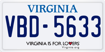 VA license plate VBD5633