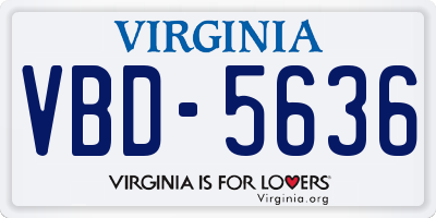 VA license plate VBD5636