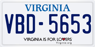 VA license plate VBD5653