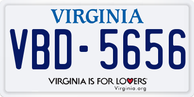 VA license plate VBD5656