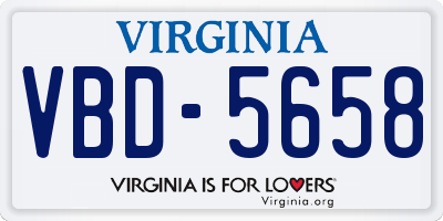 VA license plate VBD5658