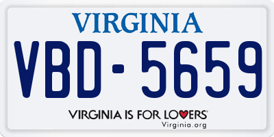 VA license plate VBD5659