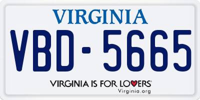VA license plate VBD5665