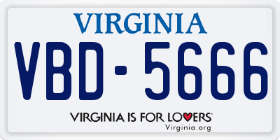 VA license plate VBD5666