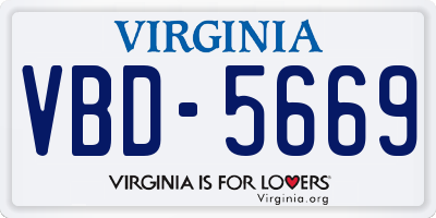 VA license plate VBD5669