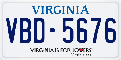 VA license plate VBD5676