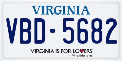 VA license plate VBD5682