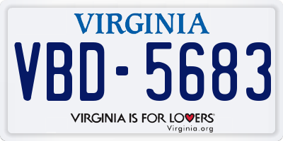 VA license plate VBD5683