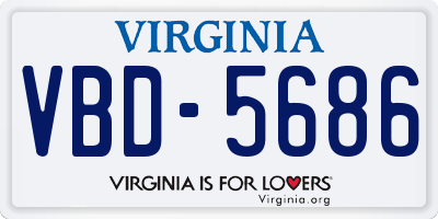 VA license plate VBD5686