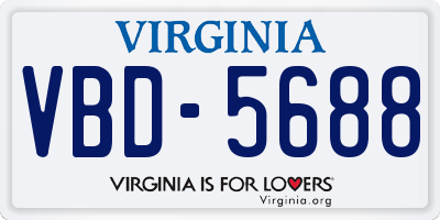 VA license plate VBD5688