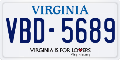 VA license plate VBD5689