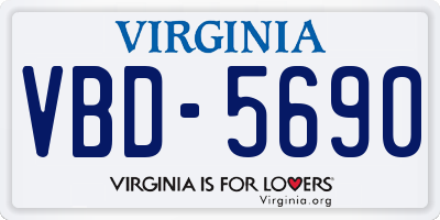 VA license plate VBD5690